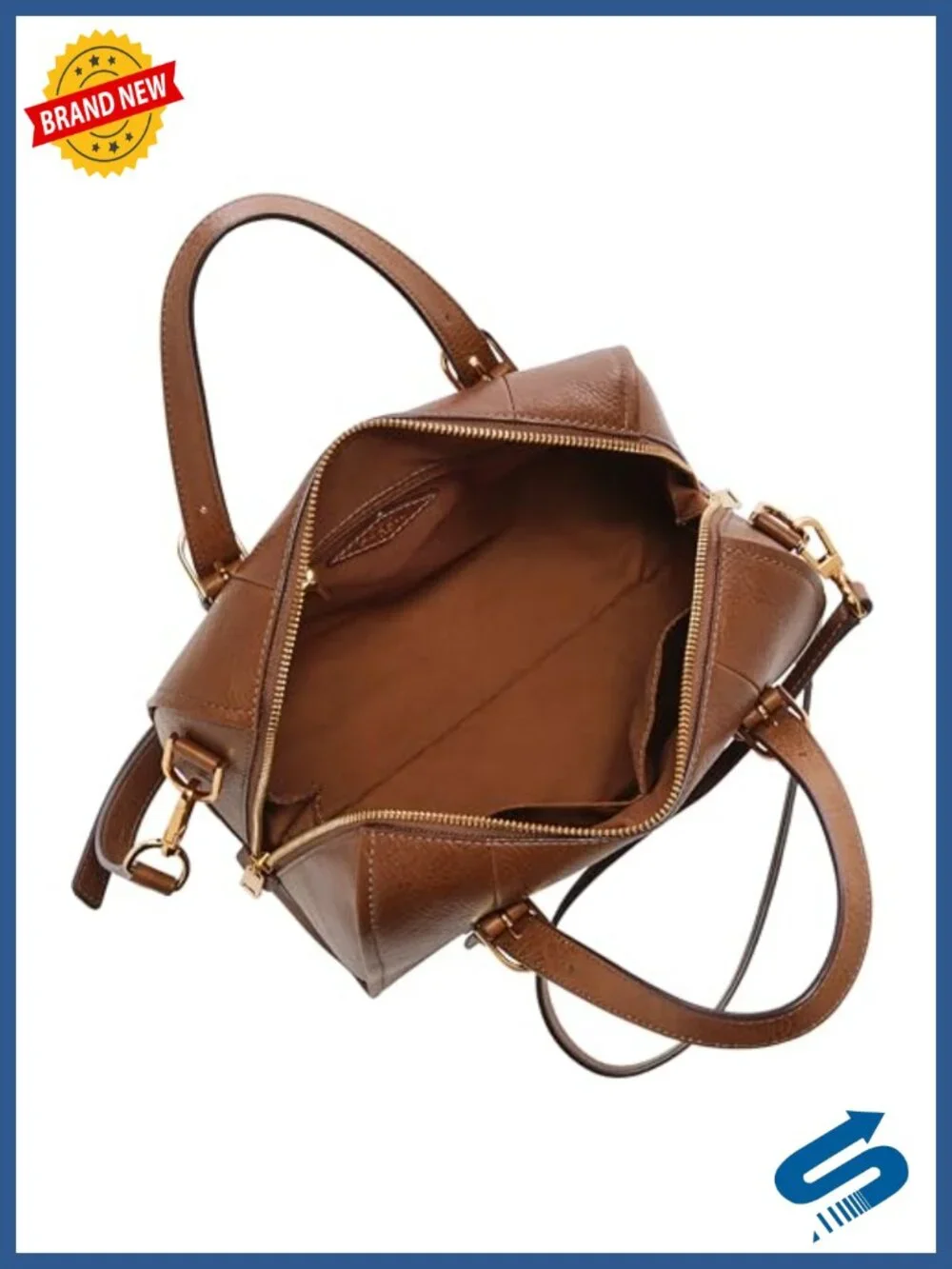 LiteHide Leather Satchel Handbag with Crossbody Strap